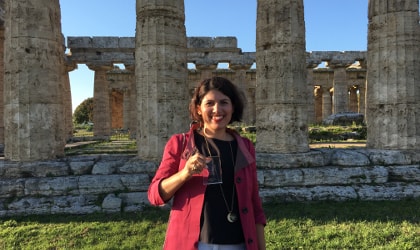 Cristina Stribacu of LIA at the archaeological site of Paestum
