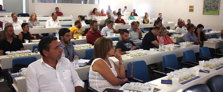 The audience for a seminar at the Chania Chamber of Commerce in Crete