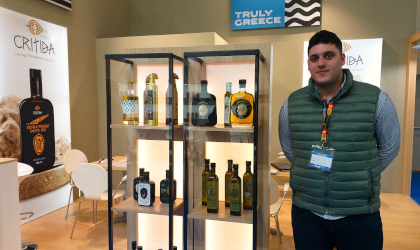 Emmanouil Andreadakis in the Critida stand at the Food Expo 