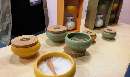 Ladolea's new small ceramic pots of salt and oregano