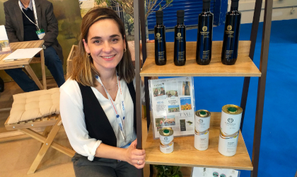 Marianna Devetzoglou in her Oleosophia stand at the Food Expo