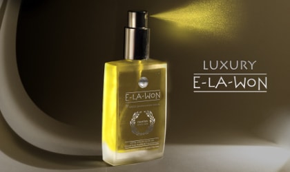 ELAWON's 50 milliliter spray perfume bottle containing olive oil
