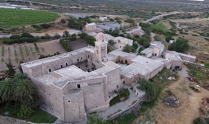 Toplou Monastery compound viewed from above