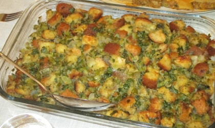 stuffing with olive oil and herbs
