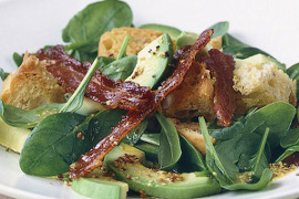 Bacon, avocado and spinach salad