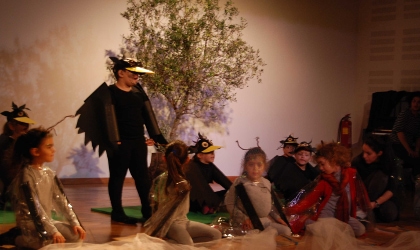 First grade students performing in a play